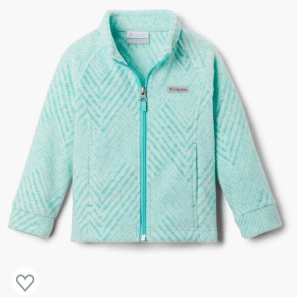 NWT Columbia Toddler Girls 2T Benton Springs II Printed Fleece Jacket ~ Chevron - Picture 1 of 7